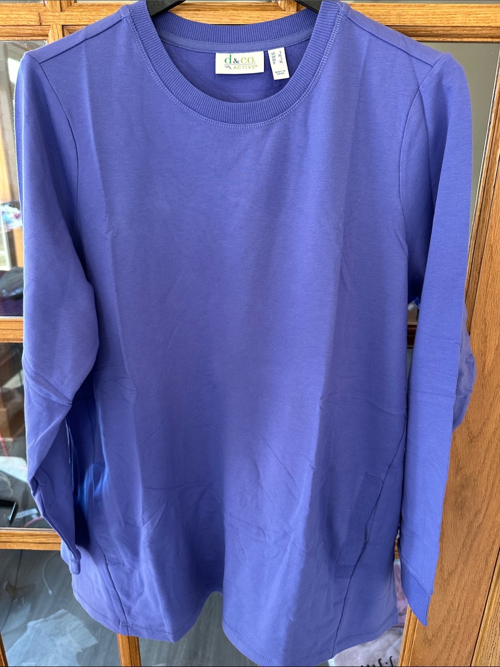 d&co Adult Long-Sleeve Crewneck Sweatshirt in Royal Blue Medium thickness